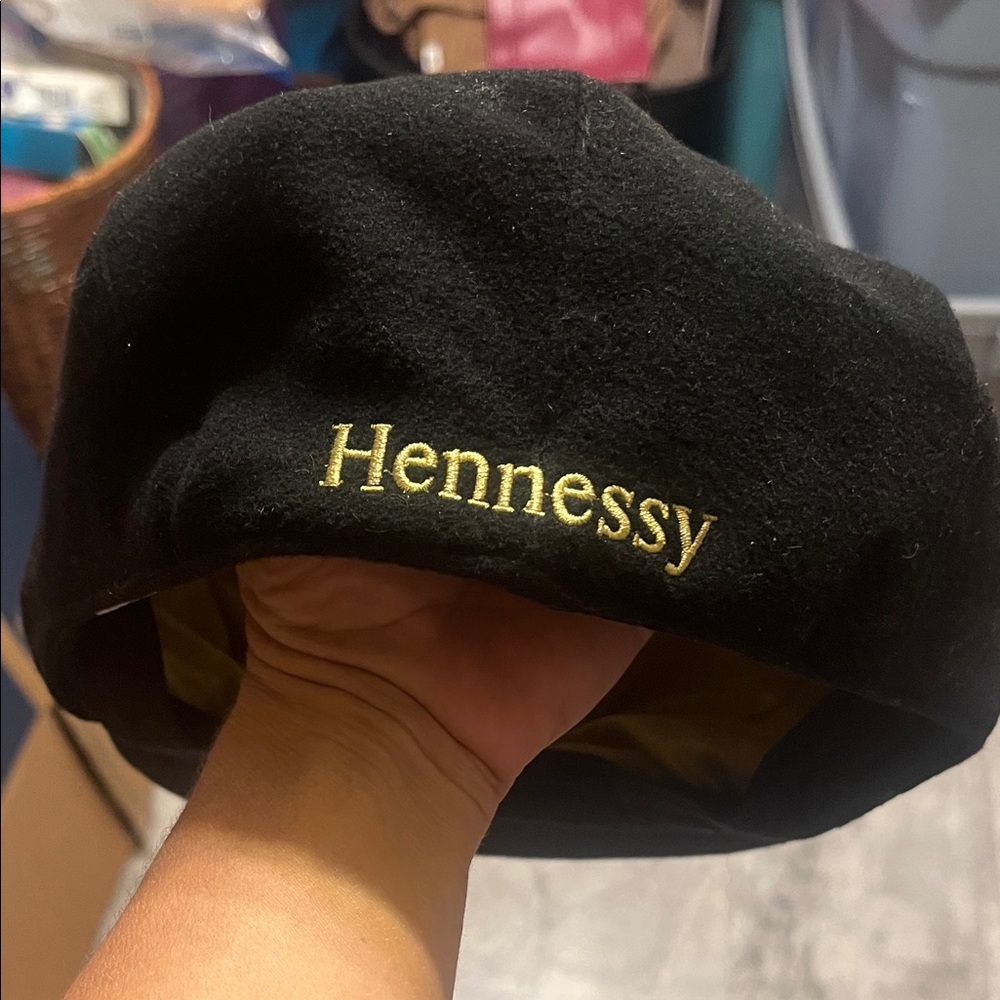 Hennessy Black and Gold Embroidered Beret